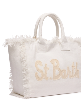 Cotton canvas Vanity tote bag with St. Barth patch logo - MC2 Saint Barth