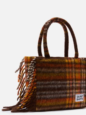Schminkdecke, Schultertasche mit Karomuster