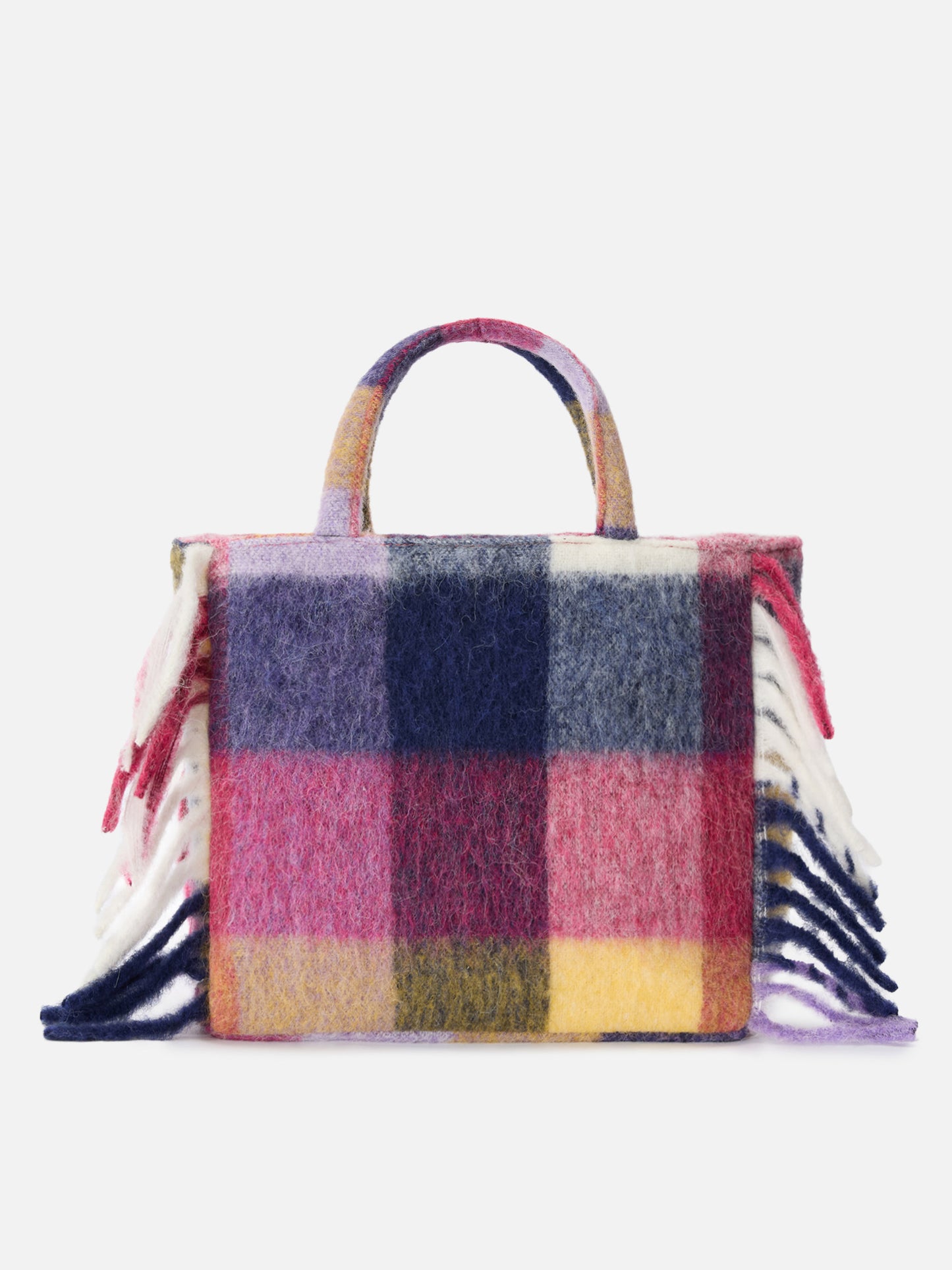 Vanity blanket shoulder bag with check print