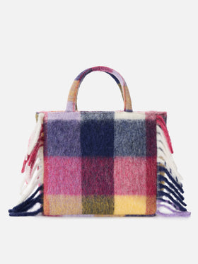 Vanity blanket shoulder bag with check print