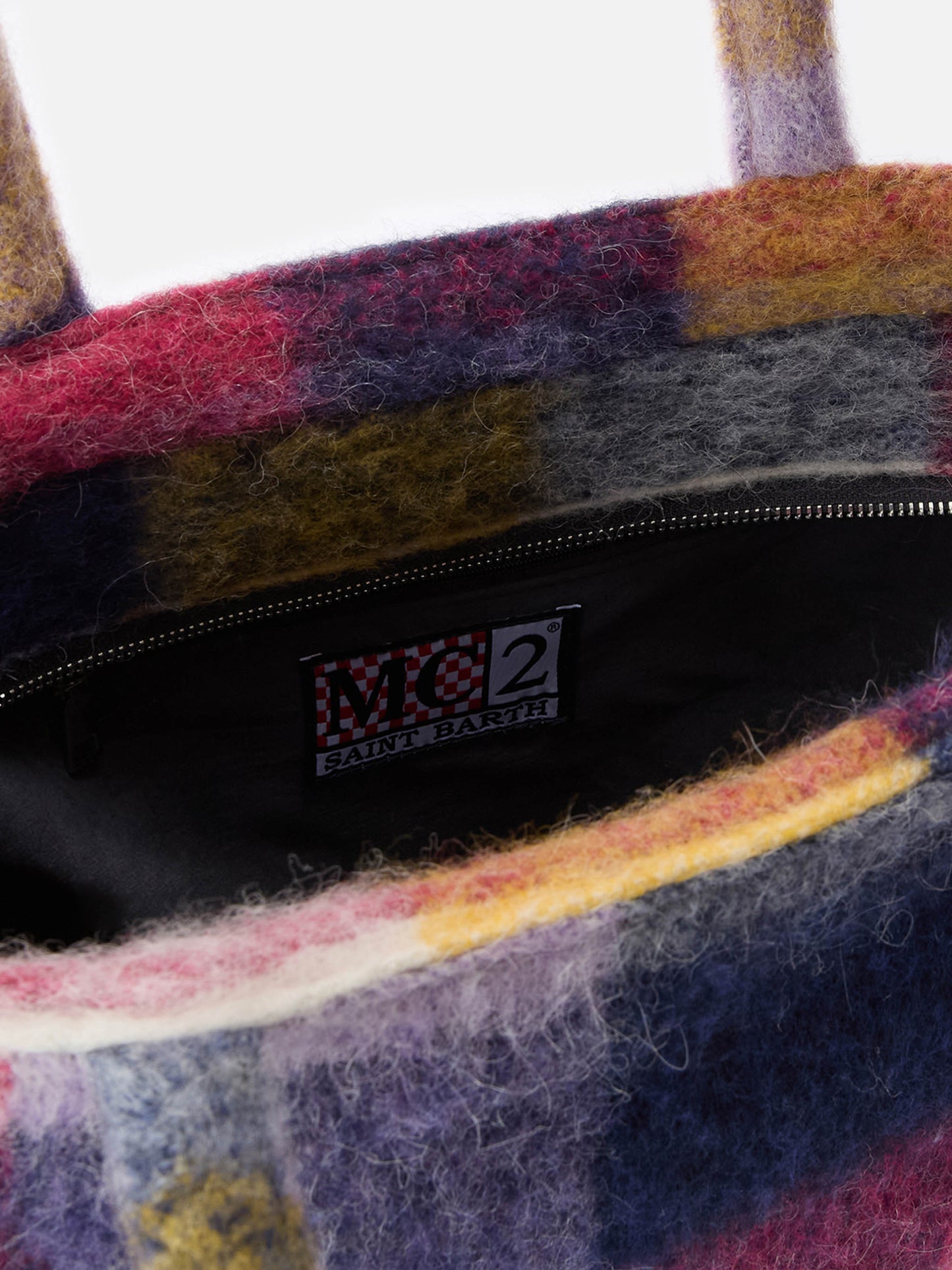 Vanity blanket shoulder bag with check print
