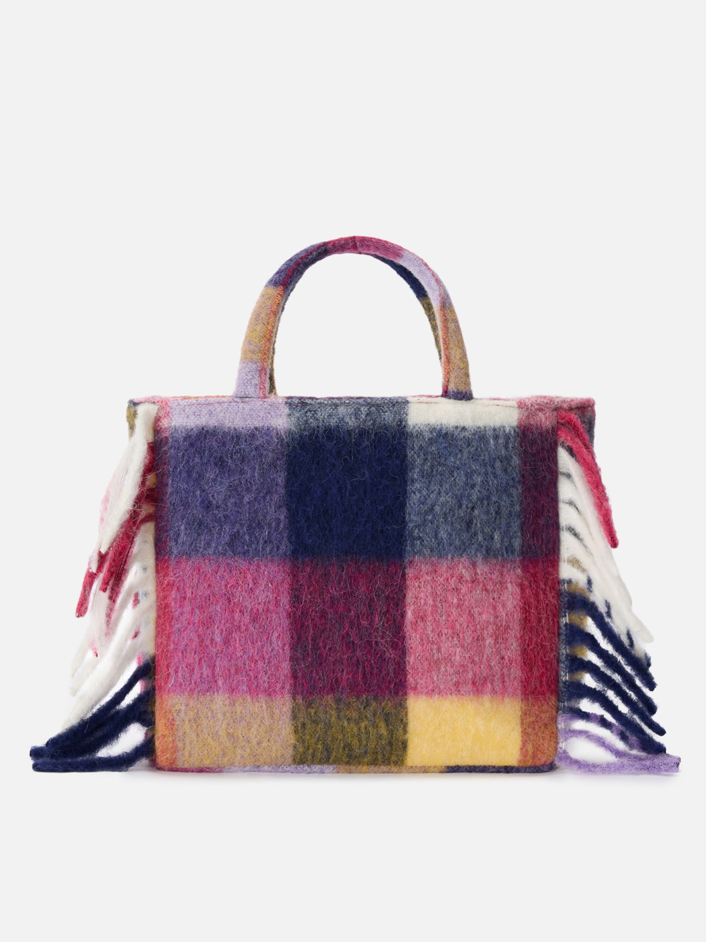 Vanity blanket shoulder bag with check print