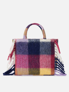 Vanity blanket shoulder bag with check print