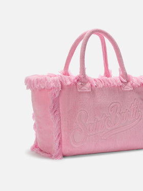 Pink solid color terry effect Vanity regular bag