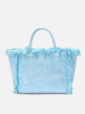 Light blue solid color terry effect Vanity regular bag