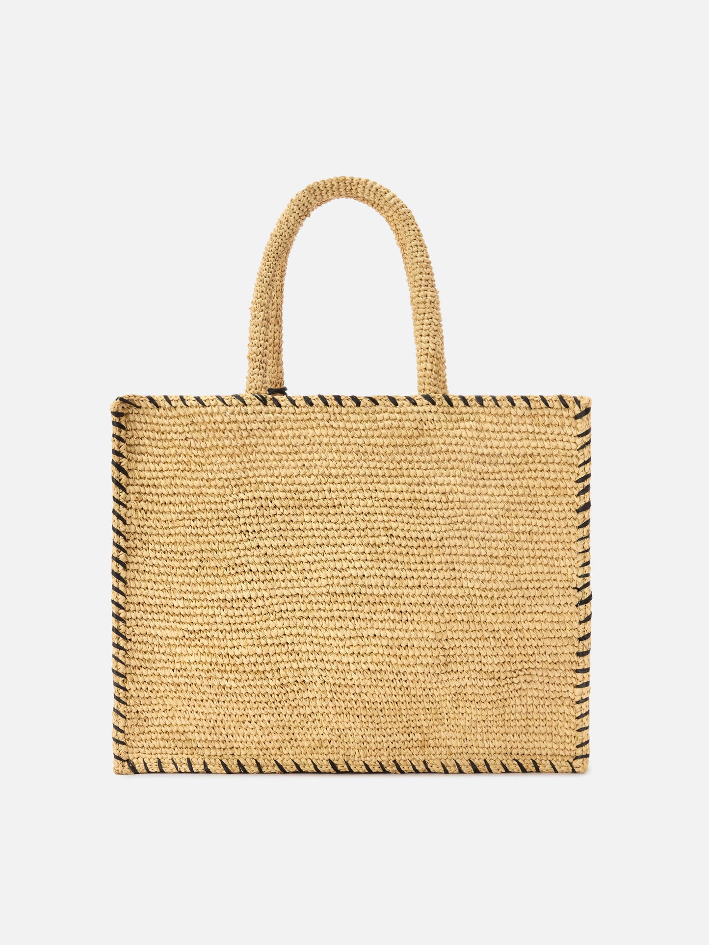Regular Vanity raffia bag with black details