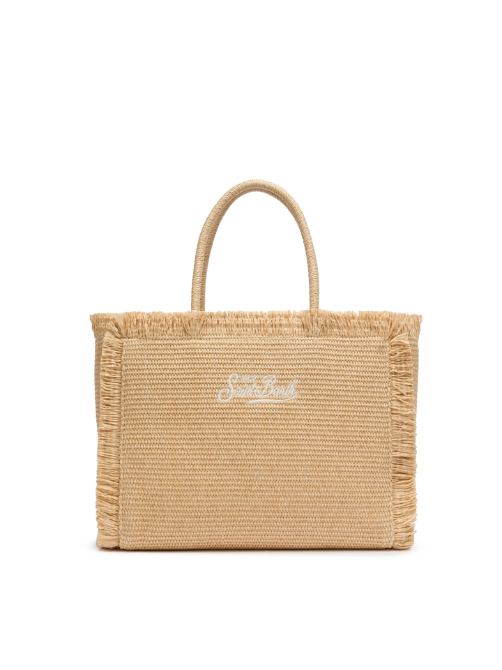 Beige straw effect Vanity tote bag - MC2 Saint Barth