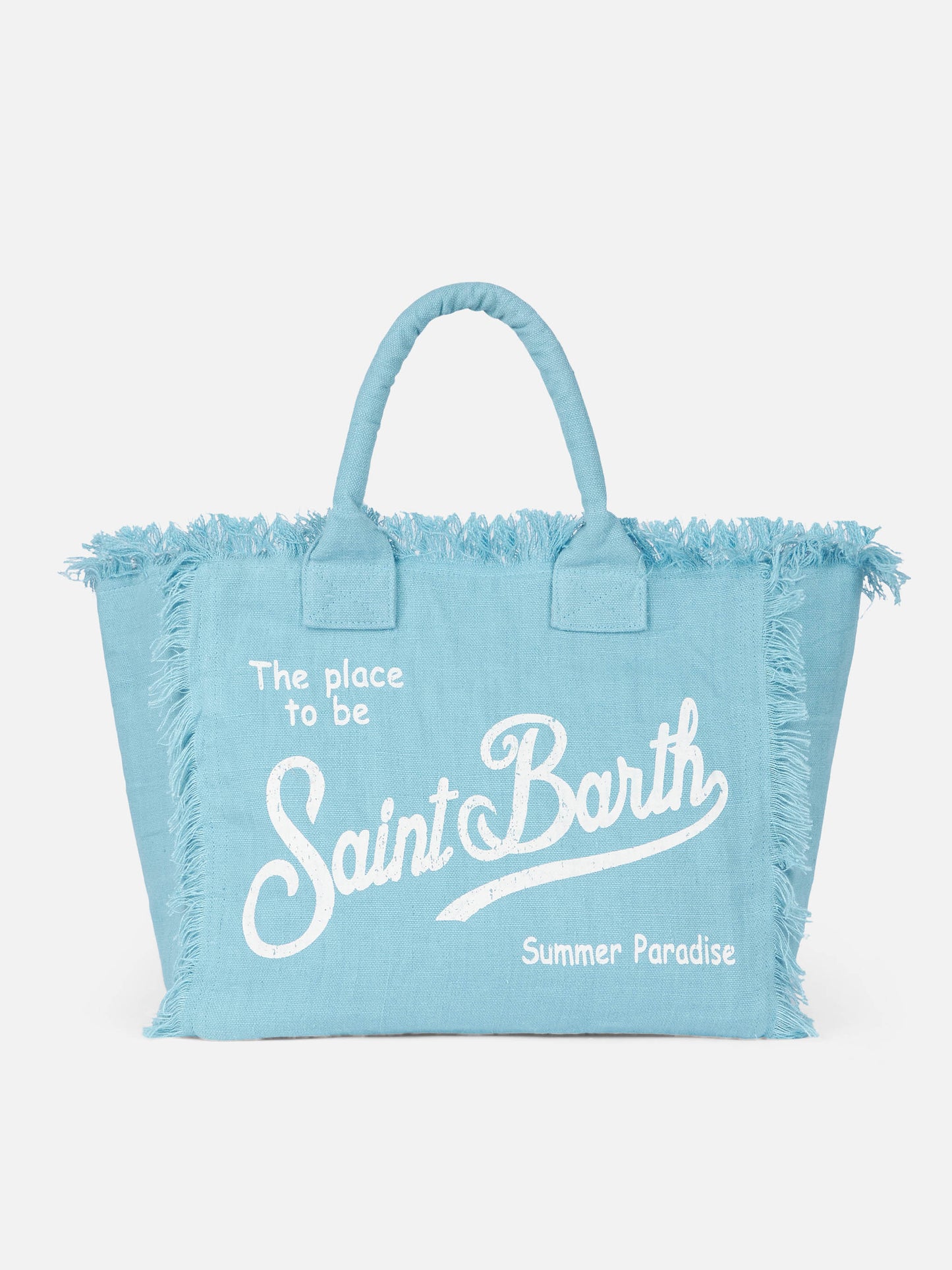 Vanity light blue linen shoulder bag - MC2 Saint Barth