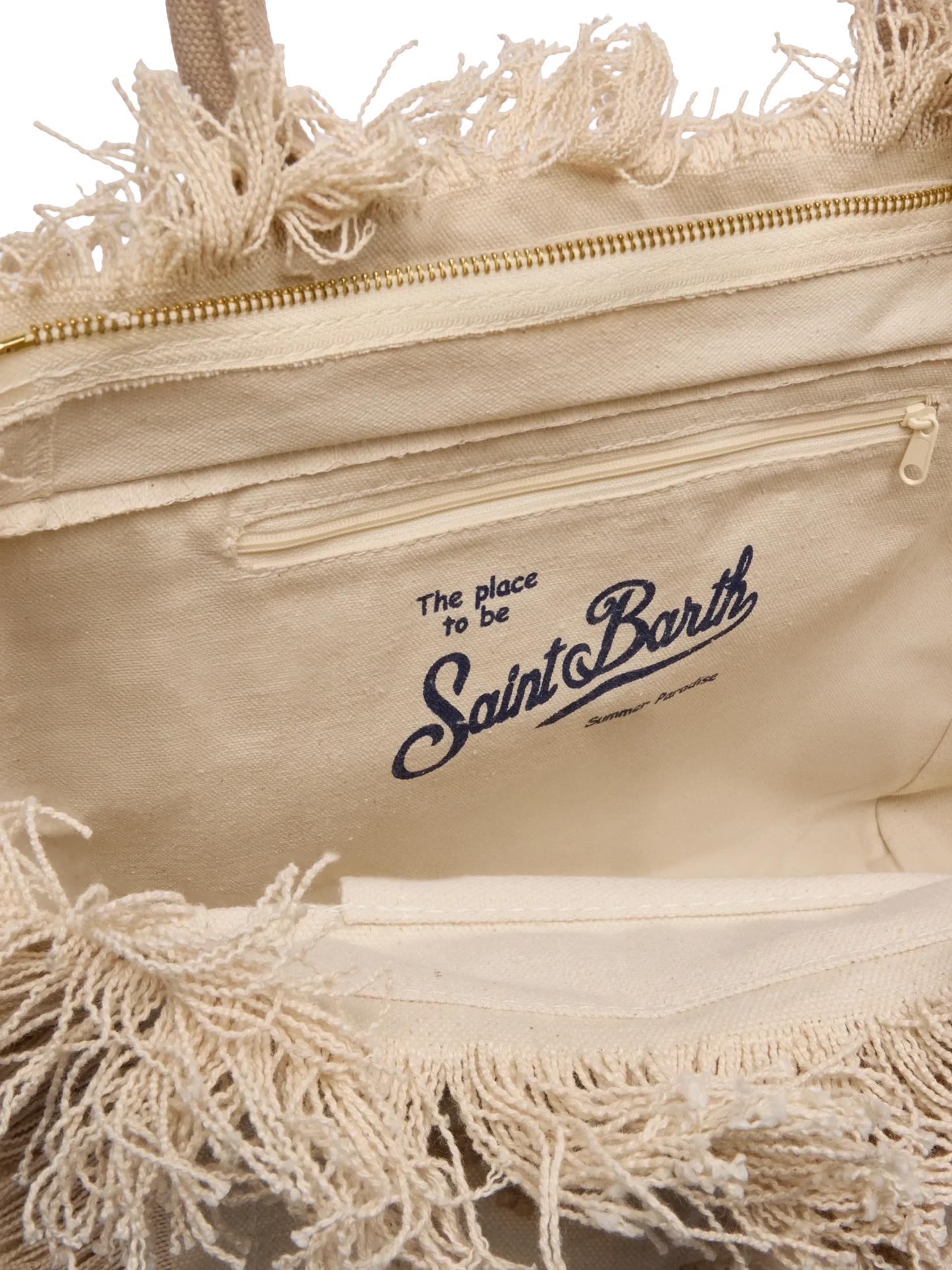 Borsa Vanity regular in canvas con ricamo lily tufting beige