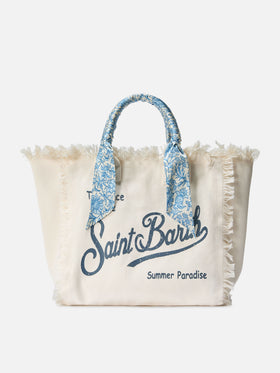 Borsa Vanity regular in canvas bianca con twill removibile