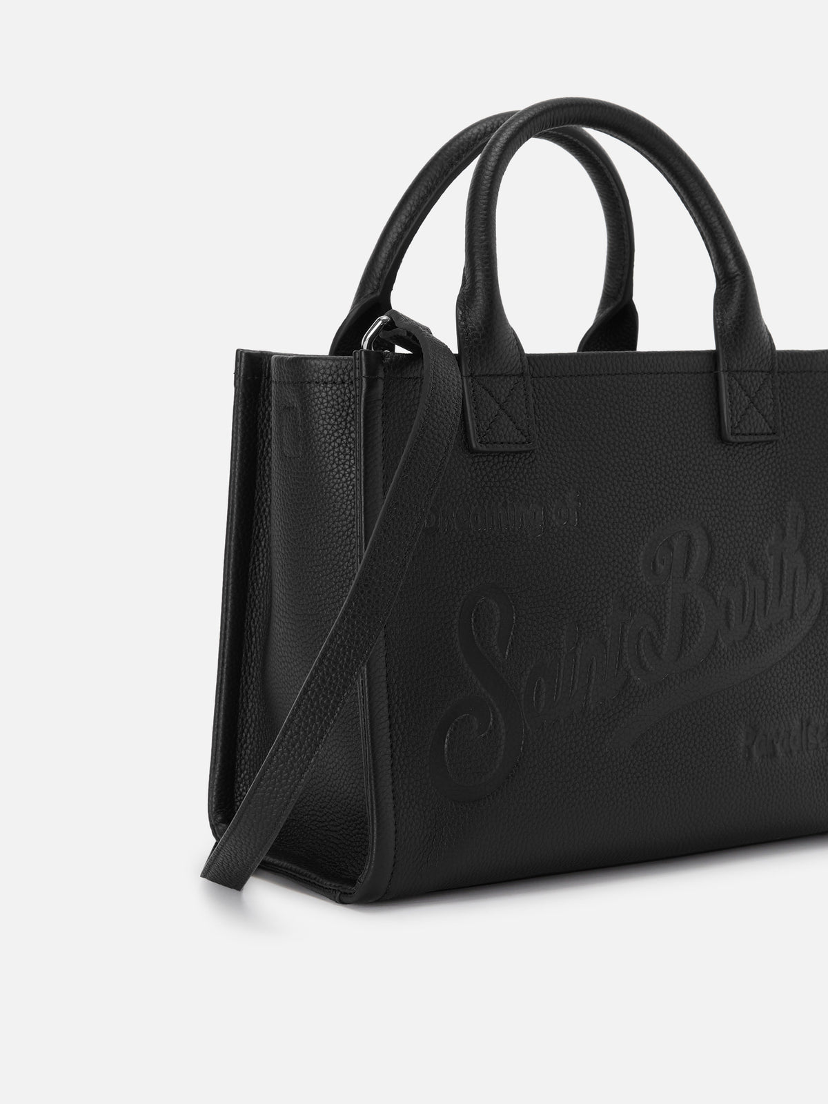 Sac Vanity medium en cuir noir grainé 