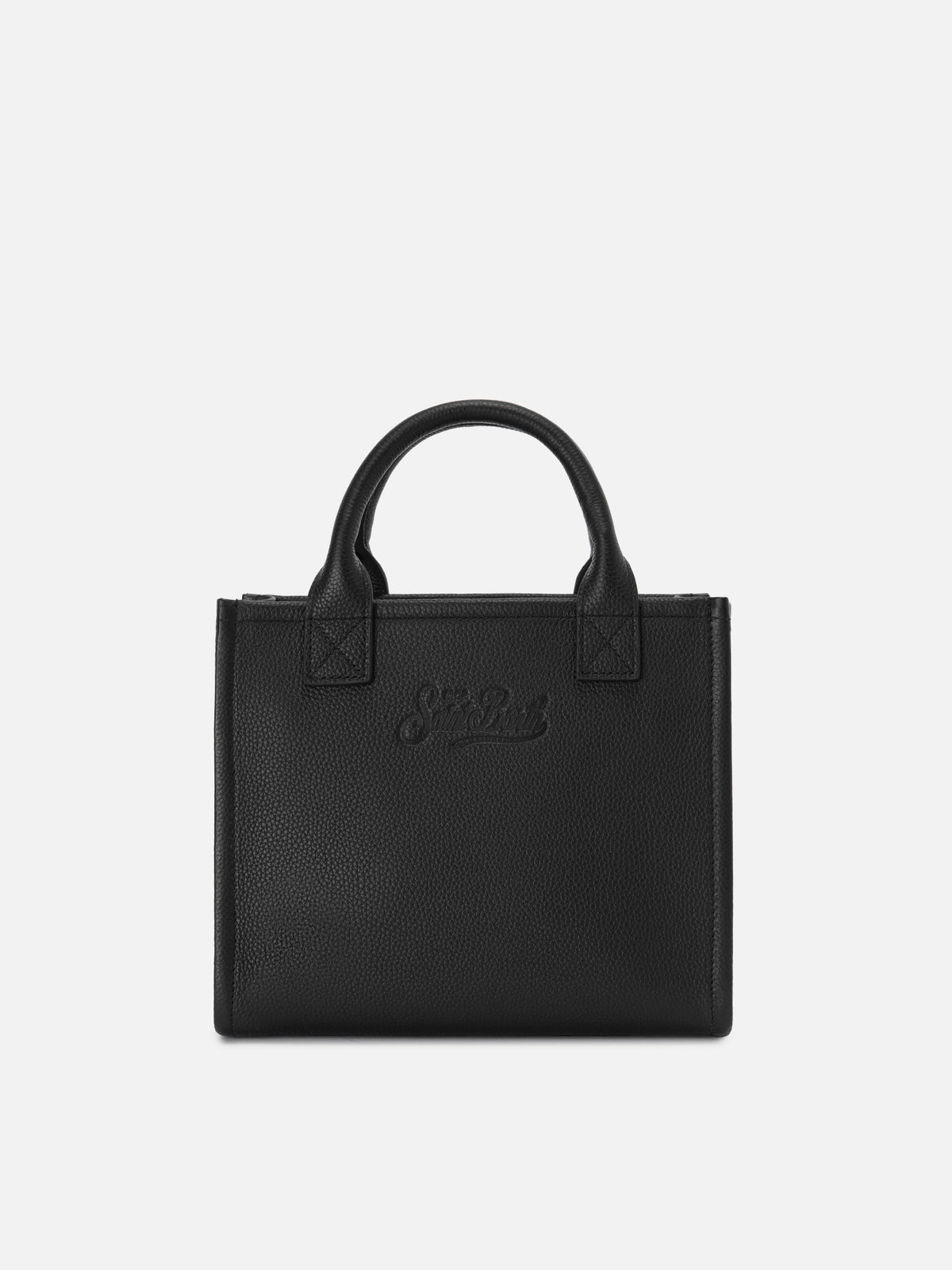 Sac Vanity medium en cuir noir grainé 