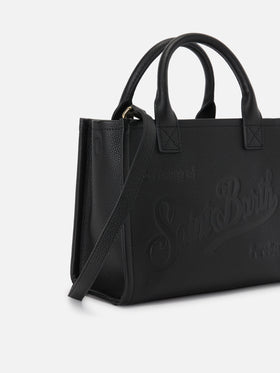 Borsa Vanity medium in pelle martellata nera