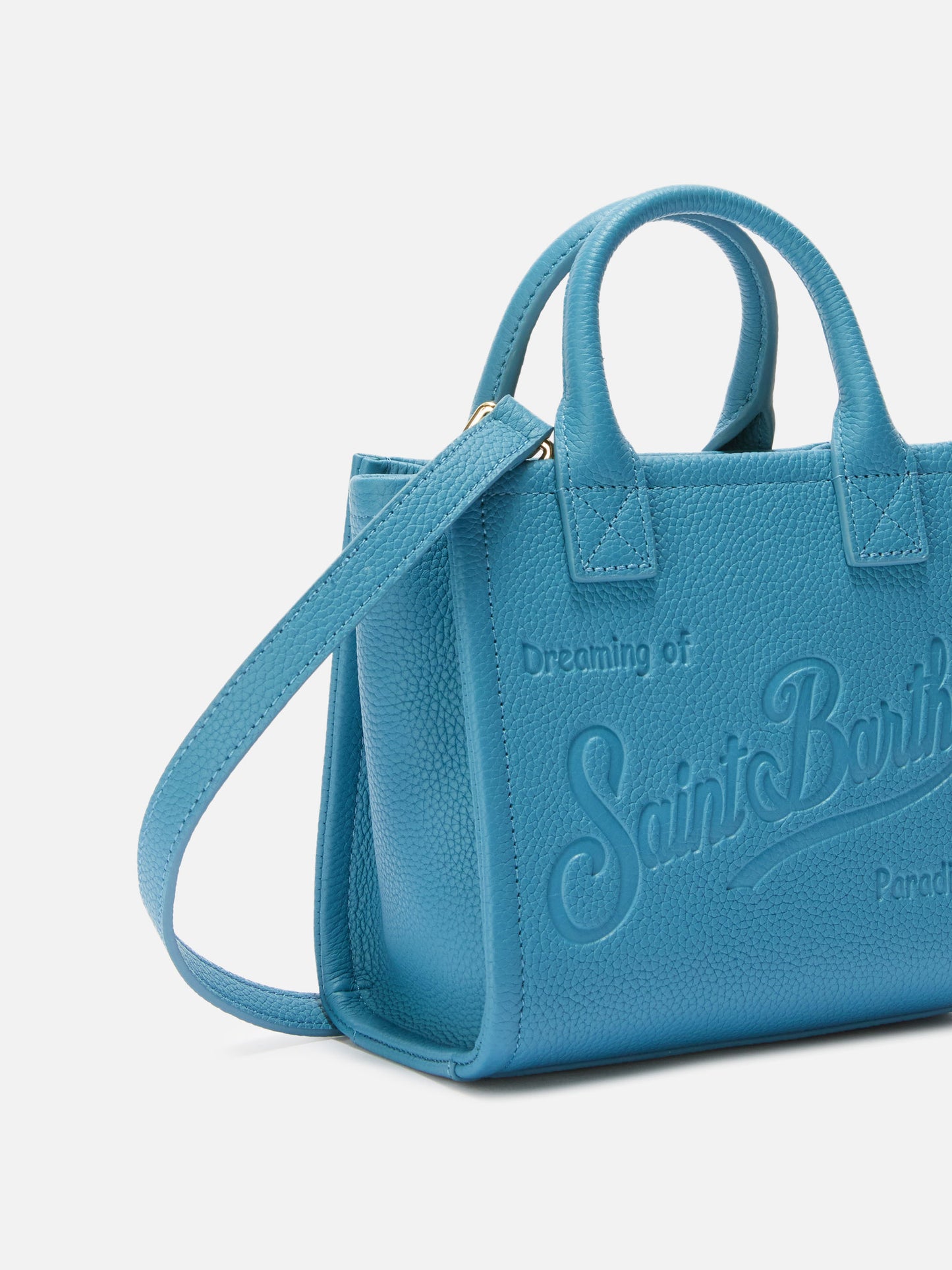 Vanity Bag Mini Shoulder Bag in teal hammered leather