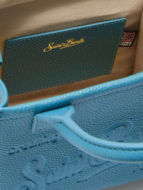 Vanity Bag Mini Shoulder Bag in teal hammered leather