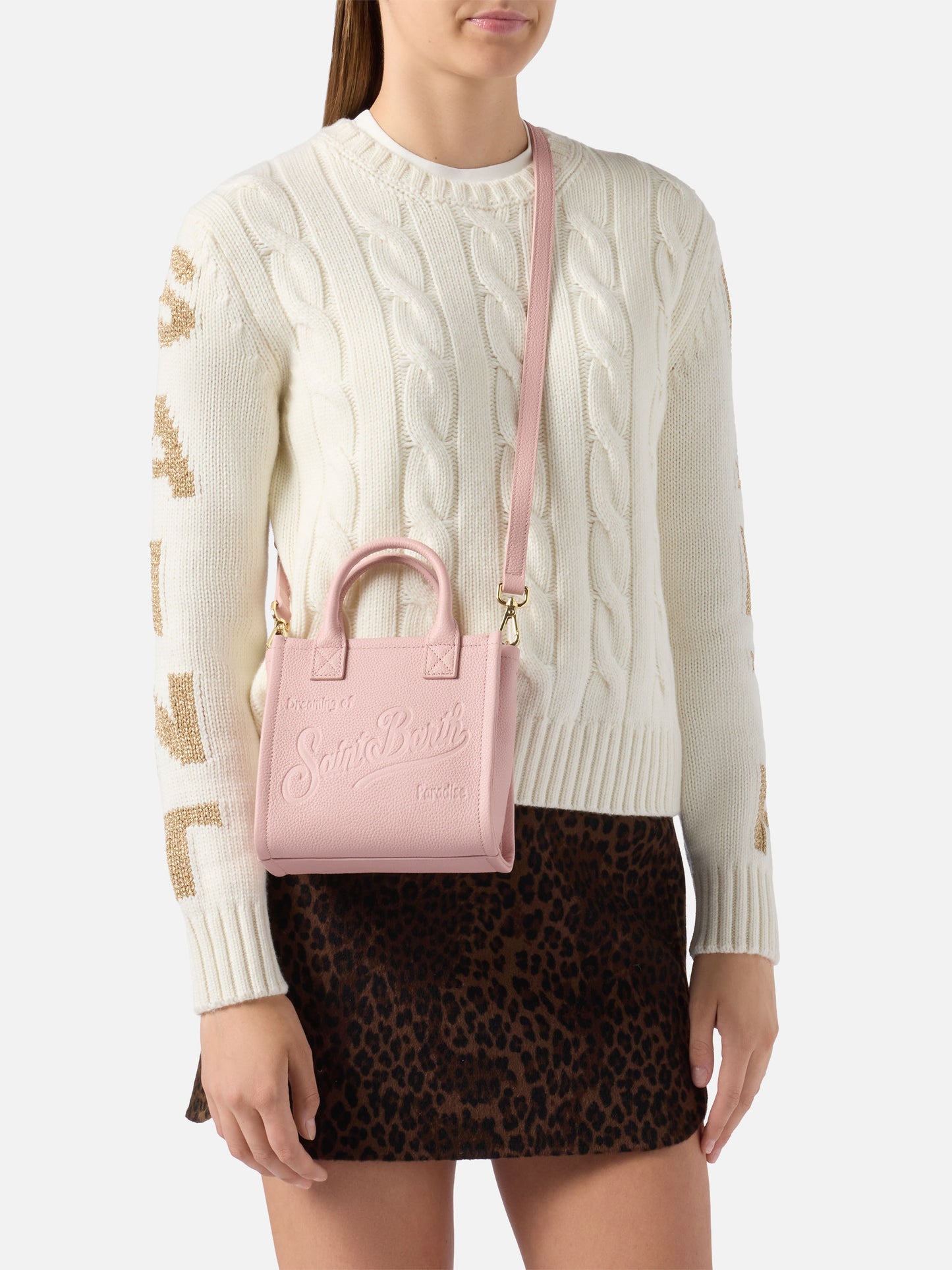 Pink pebbled leather Vanity mini bag