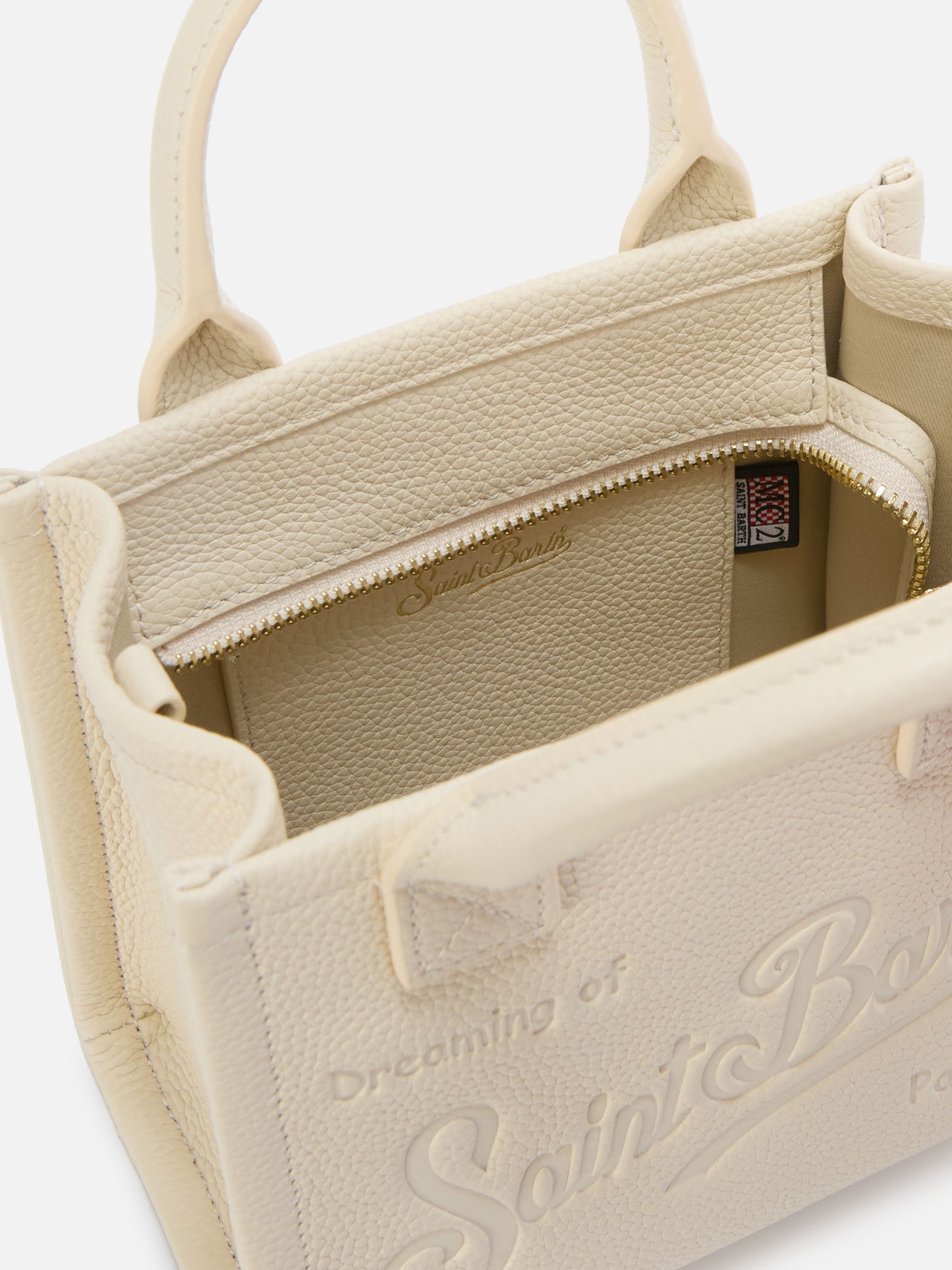 Ivory pebbled leather Vanity mini bag