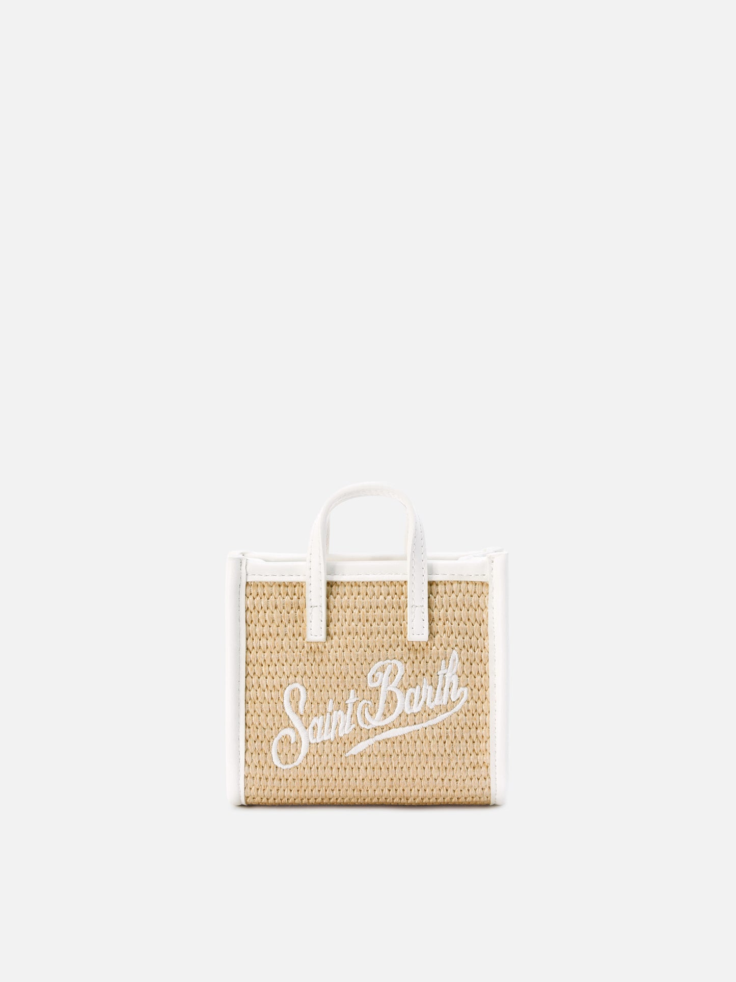 Bolso Vivian efecto micro paja con logo bordado blanco 
