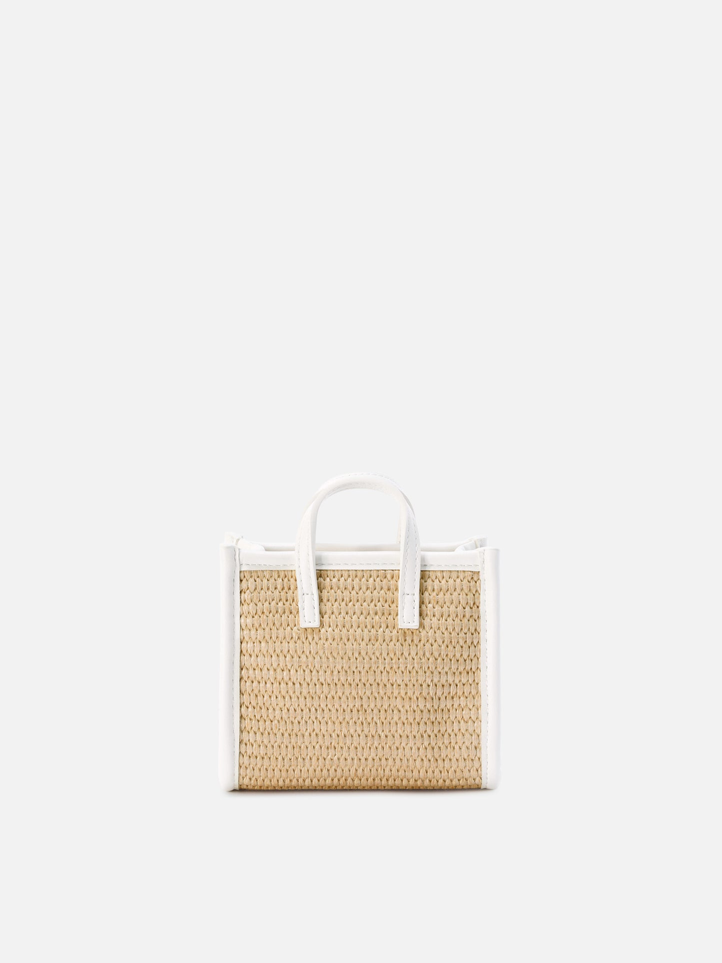 Bolso Vivian efecto micro paja con logo bordado blanco 