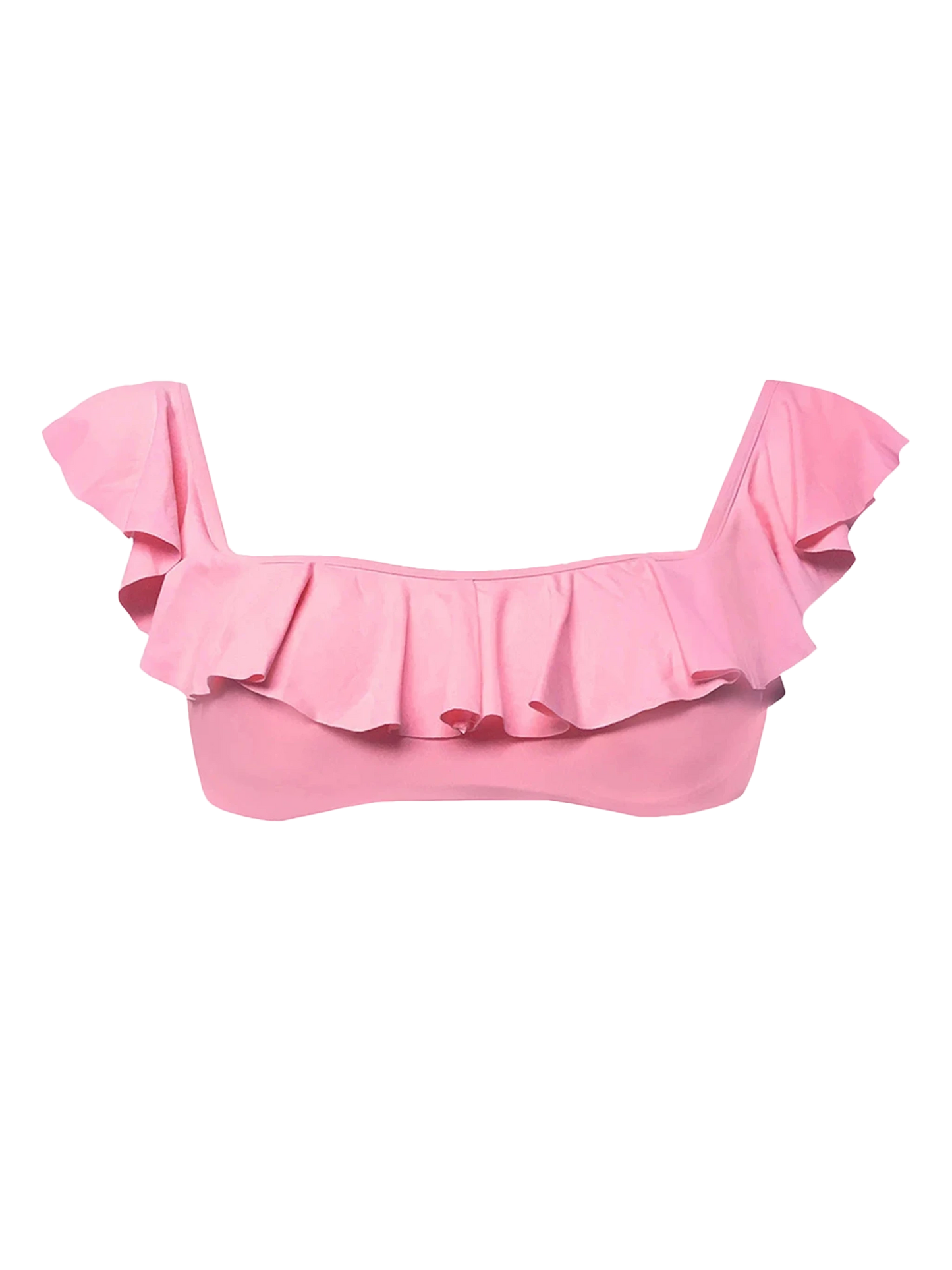 Pink woman ruffled bandeau
