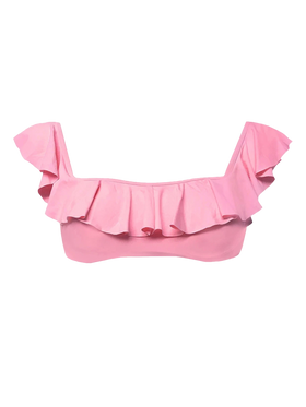 Pink woman ruffled bandeau