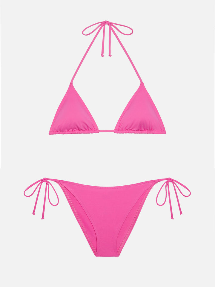 Virgo fuchsia classic swim briefs                                                          - Leah fuchsia triangle top swimsuit