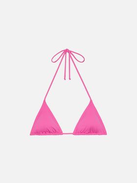 Leah fuchsia triangle top swimsuit