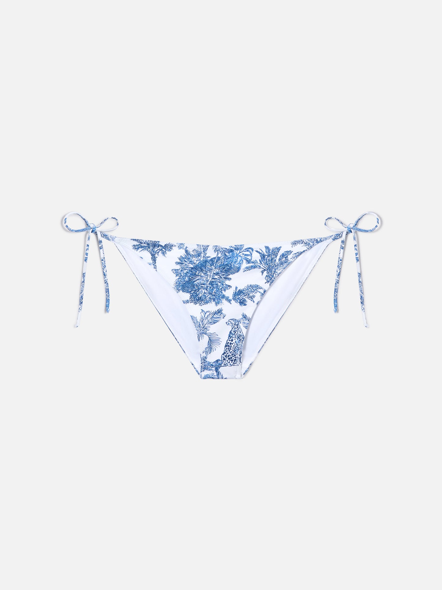 Virgo classic bikini bottoms with blue toile de jouy print