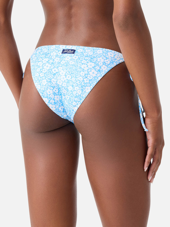 Virgo swim briefs with vintage floral print