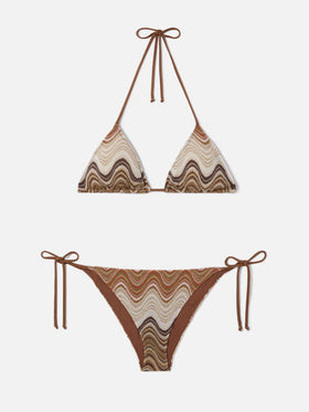 Bikini raschel degradé marrón Leah Virgo 