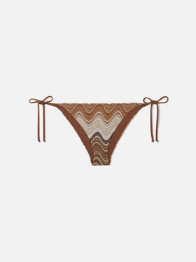 Braguita de bikini clásica Virgo en tejido raschel degradé marrón 