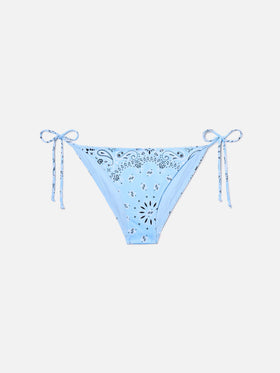 Slip mare Virgo classico con stampa bandana azzurra