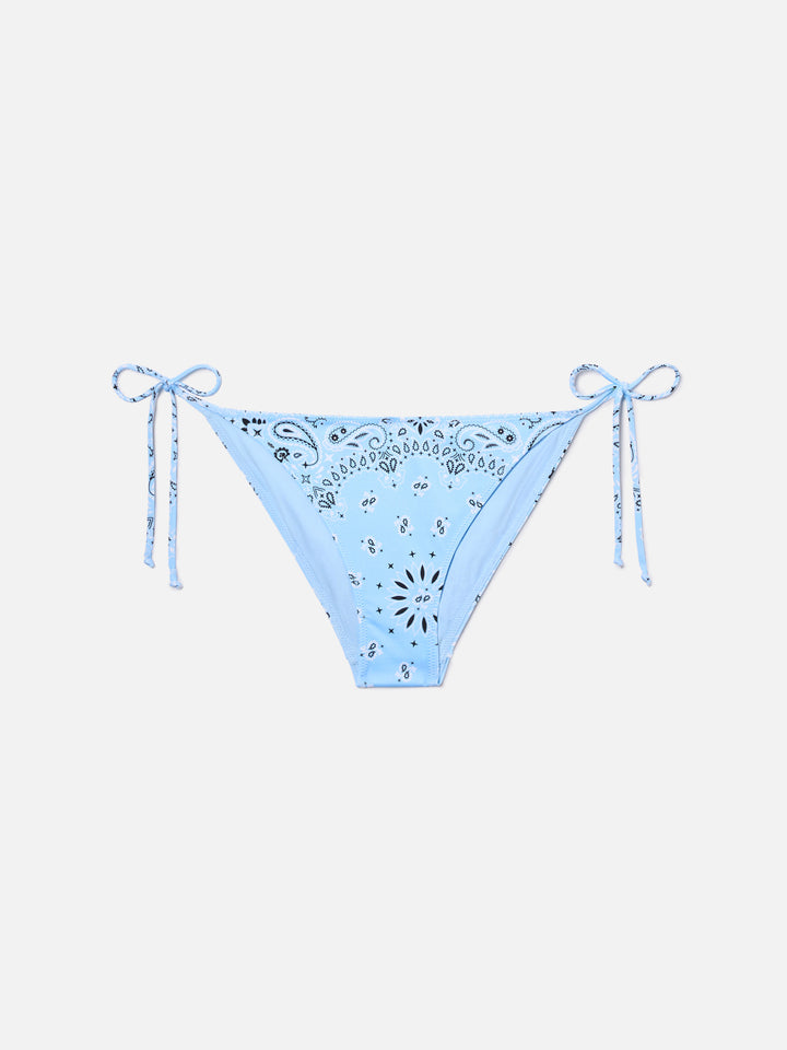 Slip mare Virgo classico con stampa bandana azzurra