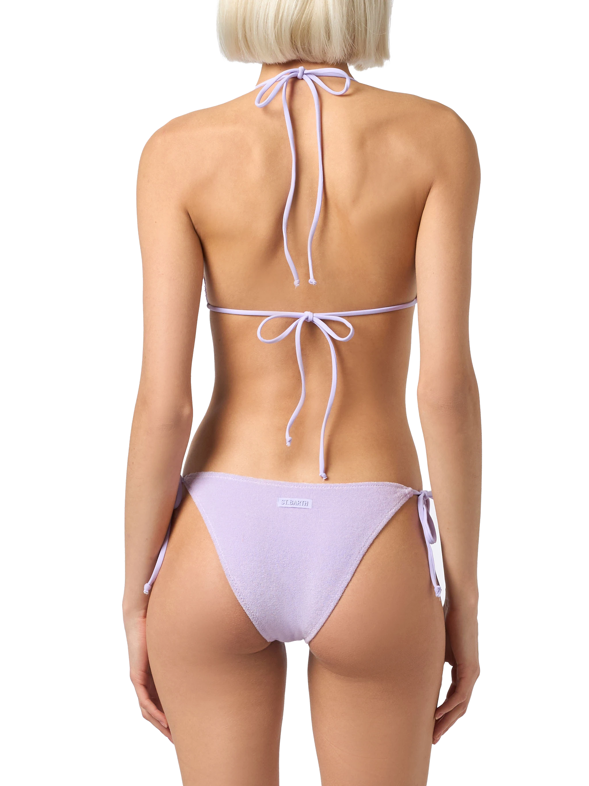 Woman lilac terry triangle bikini Leah Virgo - MC2 Saint Barth