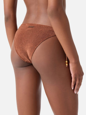 Slip mare Virgo marrone in spugna con charms