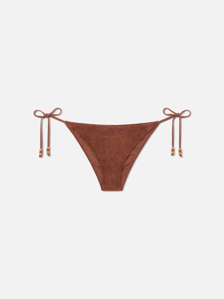 Braune Virgo Frottee-Badehose mit Charms 