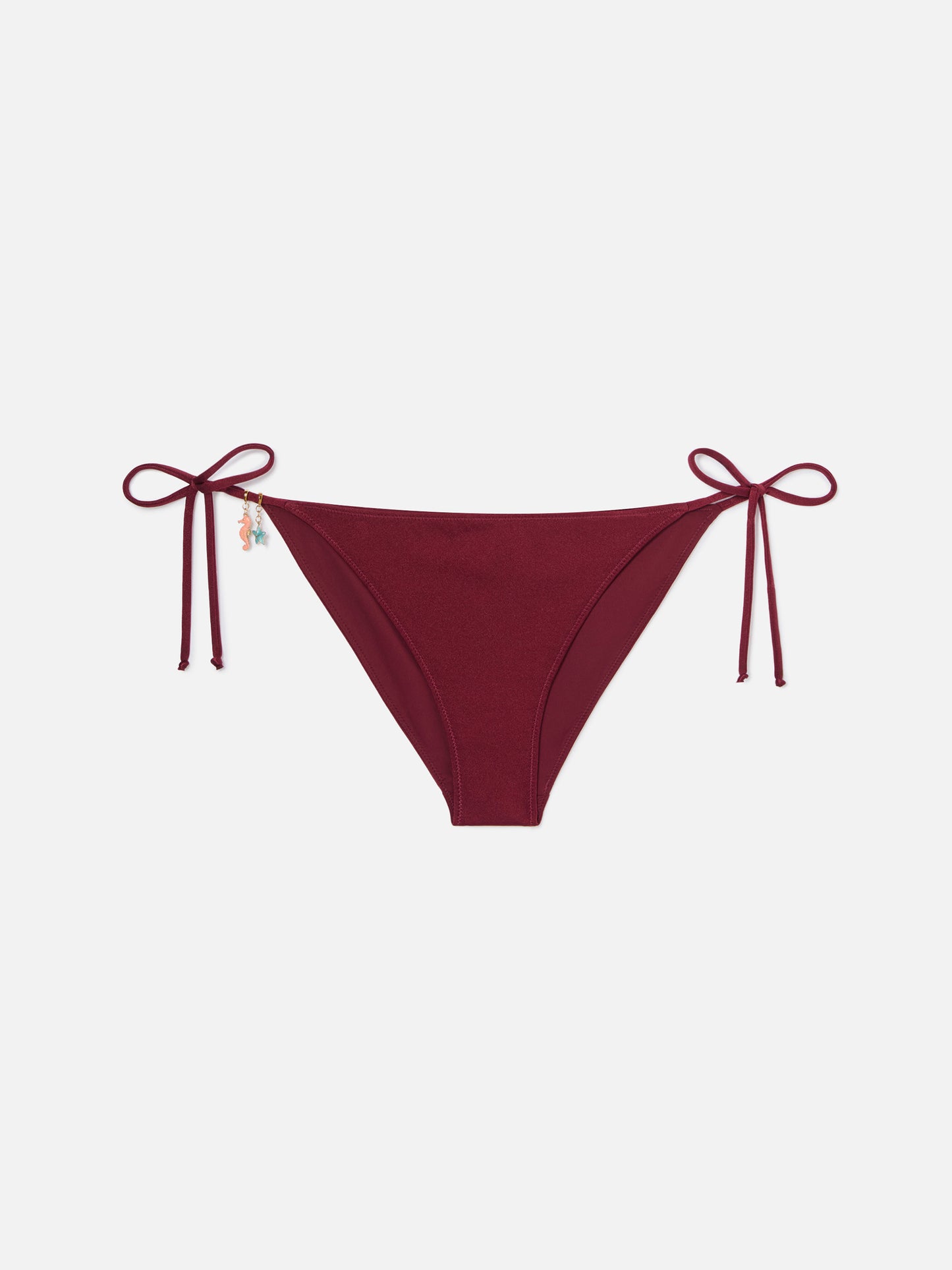 Slip mare Virgo classico in tessuto glossy finish bordeaux con charms