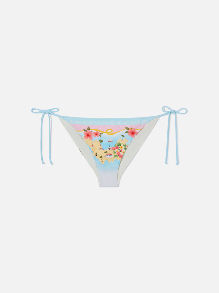 Virgo classic bikini bottoms with St. Barth map print