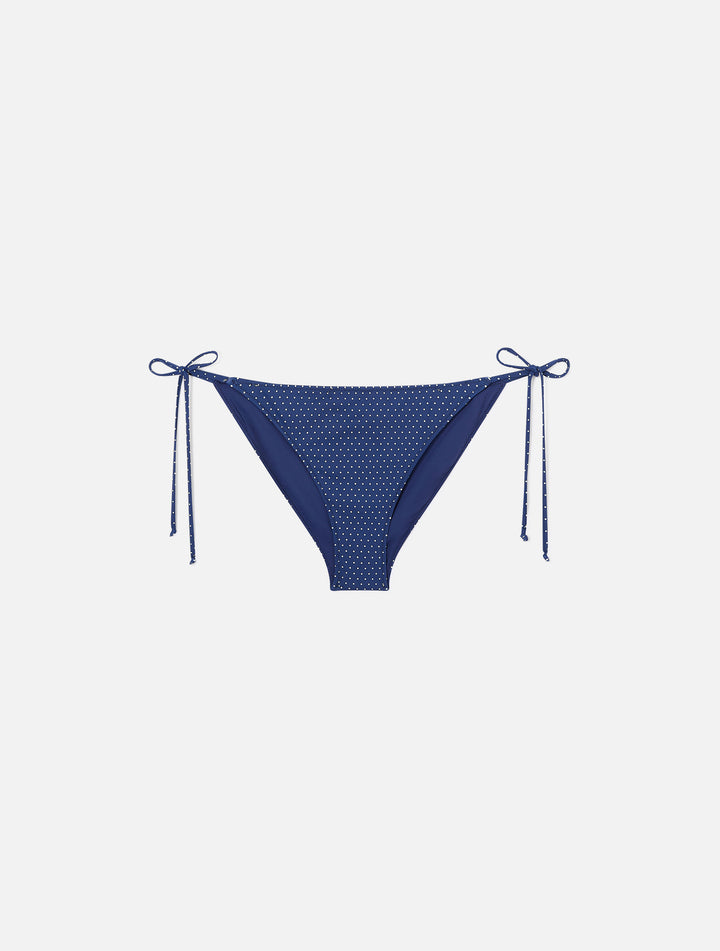 Leah Virgo triangle bikini with micro polka dots print