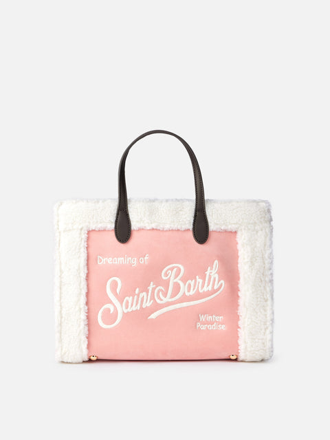 Pink Vivian handbag with sherpa details - MC2 Saint Barth
