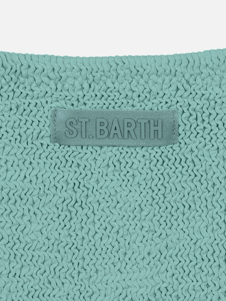 Vivy sage green one-shoulder crinkle bikini - MC2 Saint Barth