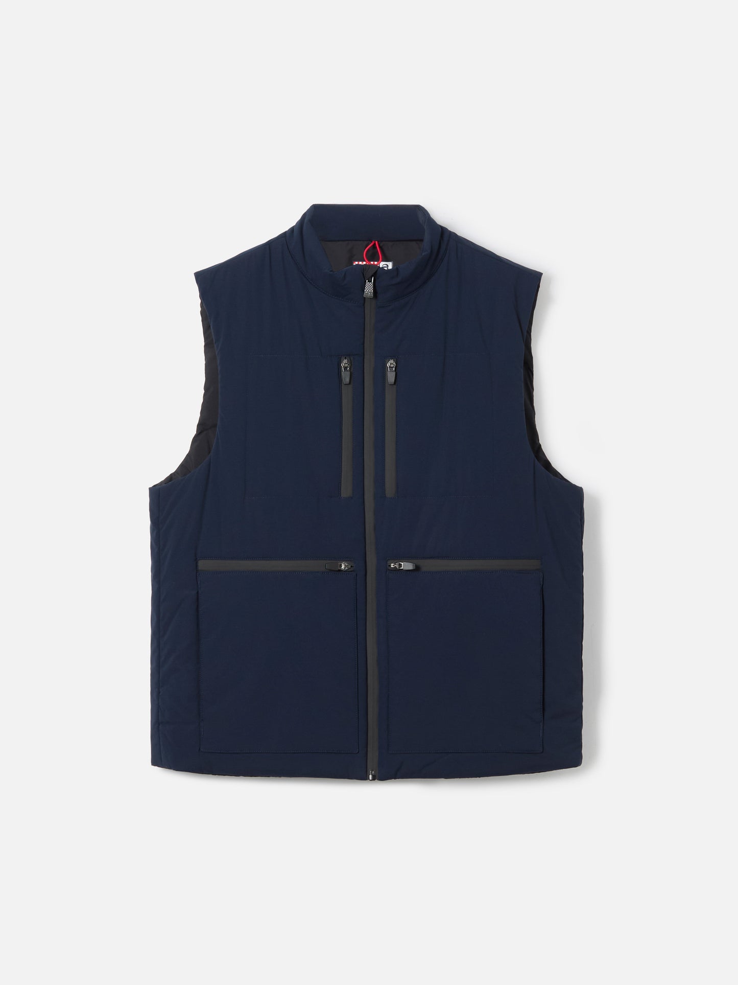 Gilet imbottito in tessuto elasticizzato blu navy da uomo Vonn