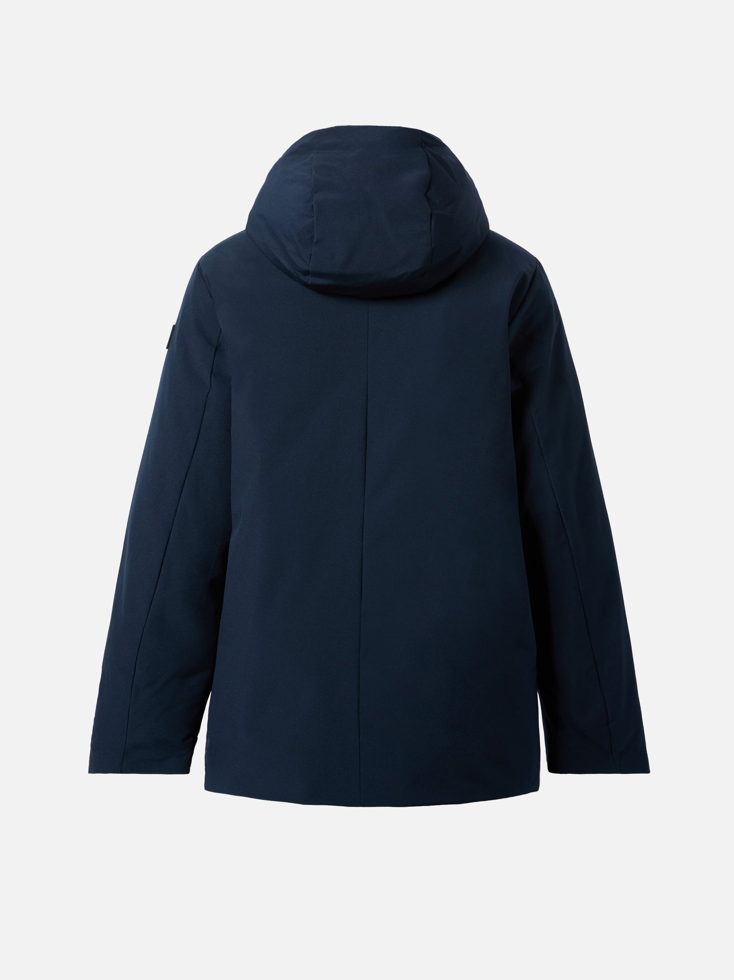 Marineblaue Parkajacke Voyager Jr mit Kapuze und Tartanfutter