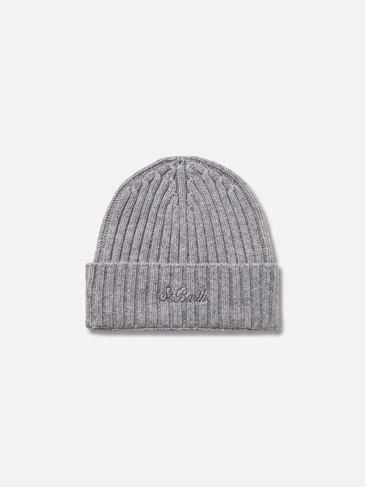 Man mélange grey pure cashmere hat Wengen - MC2 Saint Barth