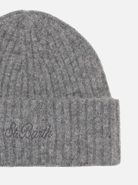 Man mélange grey stretch alpaca hat Wengen - MC2 Saint Barth