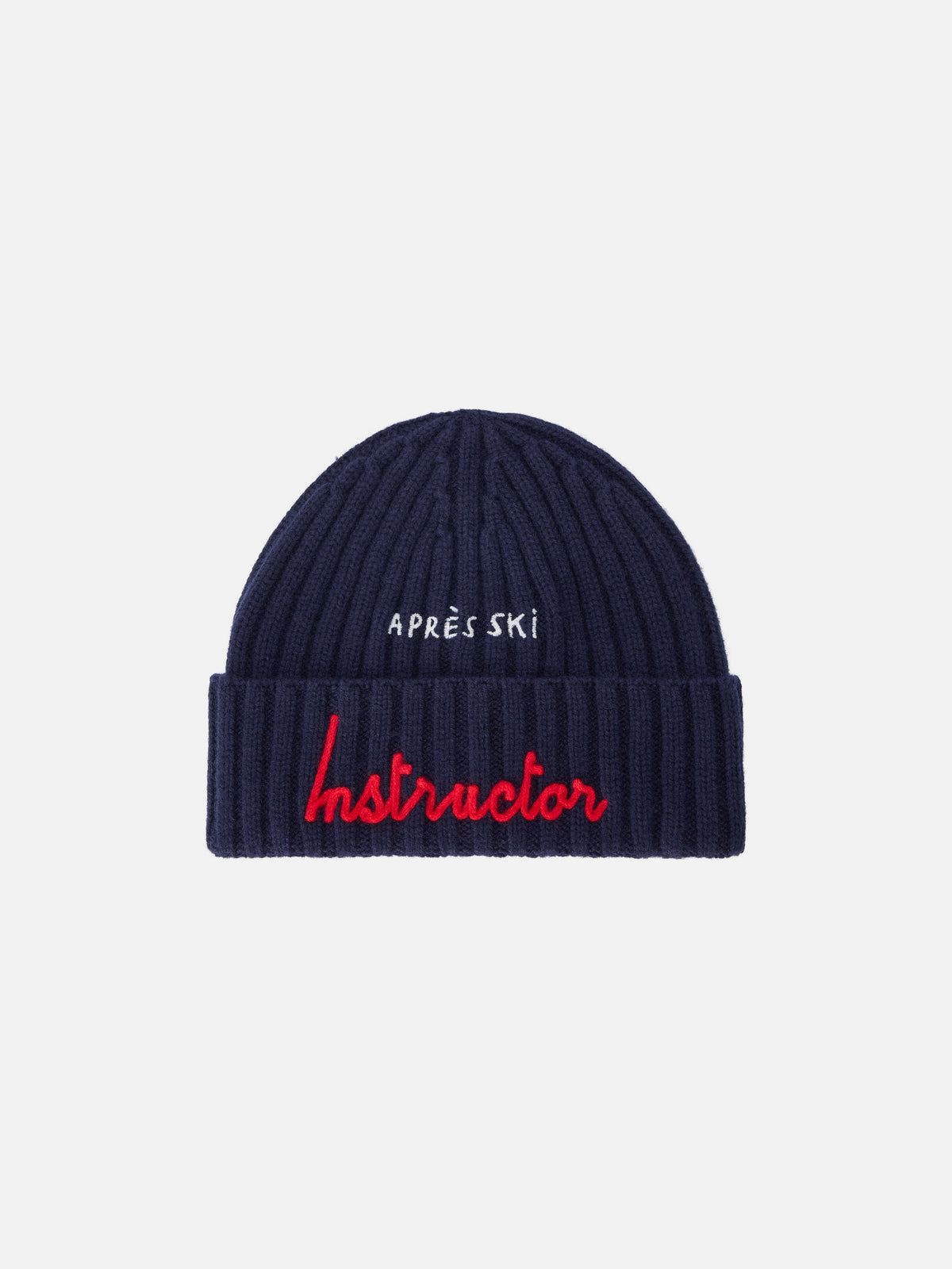 Bonnet Wengen Navy blue avec broderie Après Ski Instructor 