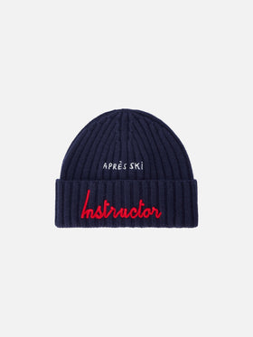 Bonnet Wengen Navy blue avec broderie Après Ski Instructor 