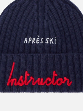 Bonnet Wengen Navy blue avec broderie Après Ski Instructor 