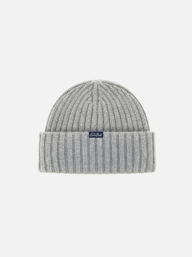 Beanie Wengen in grey cashmere blend with Super G embroidery | SUPER G SPECIAL EDITION