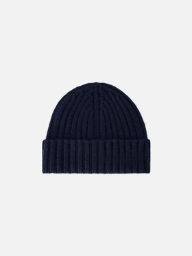 Berretto Wengen blu navy con ricamo St. Barth